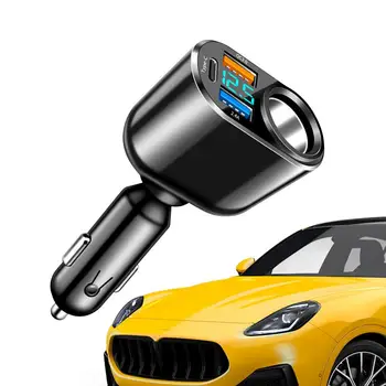 Автомобильное зарядное устройство USB Mini 4-портовое зарядное устройство USB для быстрой зарядки, автомобильный адаптер питания для сотового телефона, автомобильные зарядные устройства для автобусов, легковых автомобилей, грузовиков Изображение