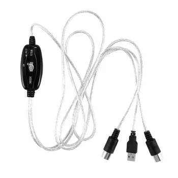 ВХОДЯЩИЙ-выходящий MIDI-кабель USB, шнур-адаптер для ПК и музыкальной клавиатуры Изображение