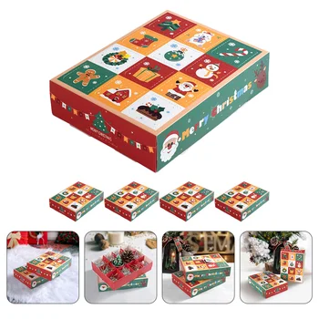 Коробка для упаковки Рождественских подарков, Подарочная Бумажная коробка, Коробка для упаковки конфет, печенья, Рождественская вечеринка, Рождественское украшение, Новый Год Изображение