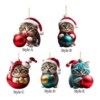 Рождественское украшение для кошек 2023 Украшение для котенка Украшение для Рождественской елки Изображение