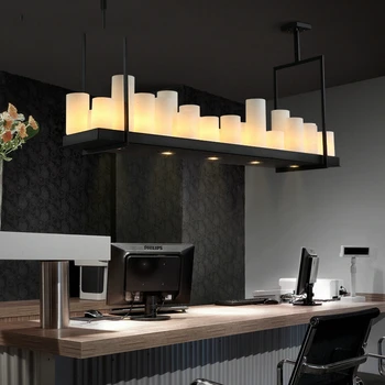 Роскошная люстра в скандинавском стиле для столовой, стеклянные лампы для обеденного стола в гостиной, простой кухонный остров, светодиодная люстра, освещение Изображение