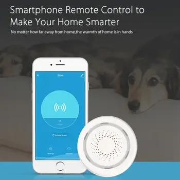 Интеллектуальная сирена Tuya WiFi, датчик звуковой световой сигнализации, система безопасности умного дома, работает с Alexa Home Android и IOS Изображение