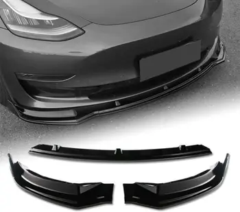 Подходит для Tesla Модель 3 2017-2023 Комплекты сплиттеров для губ переднего бампера и подбородка Изображение