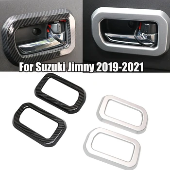 1 пара Внутренней дверной ручки автомобиля, яркое круглое украшение, накладка для Suzuki Jimny 2019 2020 2021, Аксессуары для интерьера Изображение