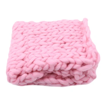 Детское одеяло ручной работы, вязаное крючком, реквизит для фотосъемки новорожденных, толстое тканое одеяло, принадлежности для детского одеяла высокого качества Изображение