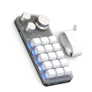 Программируемая макроклавиатура Macropad RGB с 15 клавишами, игровая механическая мини-клавиатура Изображение