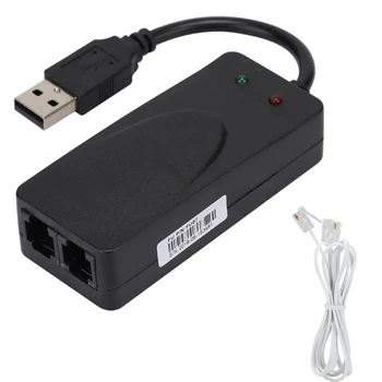 Внешний модем с одним/двумя портами USB2.0 56K для передачи голосовых факсимильных данных для Win 7/8/10/XP, поддерживает автоматический набор номера/тональный сигнал и импульс E65C Изображение