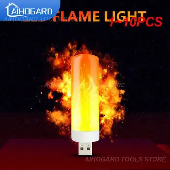 1 ~ 10ШТ Ночник USB Flame Light Свет Свечи LED Flame Light USB Atmosphere Light USB Plug Лампа Наружная Внутренняя Изображение