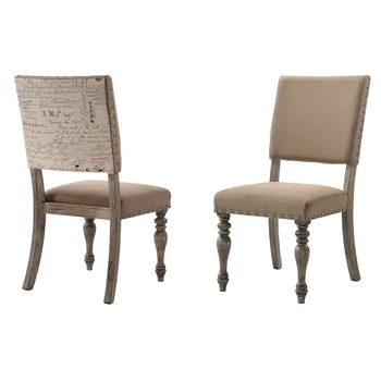 Обеденные стулья, набор из 2 стульев с бесплатной доставкой, Обеденный стул с отделкой из коряги и гвоздями, мебель для кухни Изображение