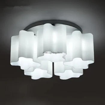 Современный минималистичный потолочный светильник Cloud Креативное круглое стеклянное светодиодное кольцо Подходит для детской спальни прихожей Ресторана Изображение