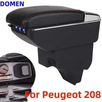 Для Peugeot 2008, коробка для подлокотников, для Peugeot 208 2019 2020 2021 2022 2023, Запчасти для модернизации, Коробка для хранения в салоне, автомобильные аксессуары USB Изображение