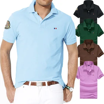 Высококачественная Летняя Мужская рубашка поло с логотипом Национального флага, 100% хлопок, Поло Homme с коротким рукавом, повседневные мужские футболки с отворотами, топы Изображение