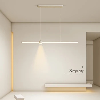 Скандинавская светодиодная люстра минималистичный светильник в стиле стриптиз для ресторана, барный светильник для стола, креативный светильник для гостиной, светильник для спальни Изображение