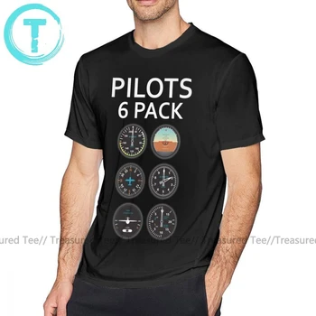 Футболка пилота-авиатора Pilots Six Pack Airplane Instruments Футболка с принтом, футболка с коротким рукавом, 6xl, мужская забавная футболка из 100 хлопка Изображение