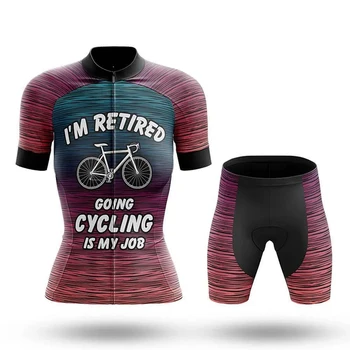 Велоспорт- моя работа Летняя велосипедная майка Короткий комплект одежды Гелевая дышащая прокладка Комплекты одежды для MTB Велосипедная одежда Дорожный костюм Изображение