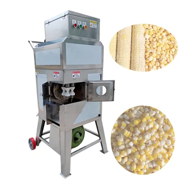 Автоматическая машина для измельчения свежей кукурузы, шелушилка, небольшая машина для обмолота сладкой кукурузы, шелушения и лущения шелухи Изображение