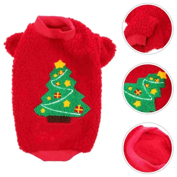 Одежда для домашних животных, Рождественские наряды, костюм Санта-Клауса, рождественская одежда, Флисовая теплая одежда для собак Изображение