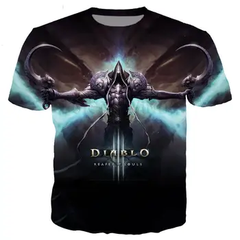 Diablo 3 Reaper of Soul Футболки С 3D принтом Diablo 3, Мужская И Женская Уличная одежда в стиле Харадзюку, Модные Повседневные Летние Топы, Тройники Изображение