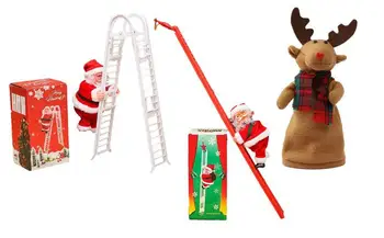 2024 Кукла Санта-Клауса, взбирающаяся по лестнице с музыкой, Украшения для Рождественской елки, украшения для дома 2023 Navidad, Новогодний подарок для детей Изображение