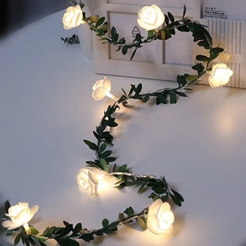 светодиодные гирлянды из фей роз 3 м, гирлянда на батарейках, светодиодные цветочные гирлянды для Рождества, Свадебная гирлянда, декор для дома, спальни Изображение