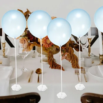 50 шт 40-сантиметровая подставка для воздушных шаров, настольный дисплей для банкета на день рождения (синий), 50 шт. Наборы украшений, Пластиковые палочки Изображение