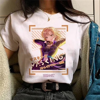 Женская футболка Bang Dream с графическим рисунком, летняя забавная футболка для девочек, одежда в стиле харадзюку 2000-х годов Изображение