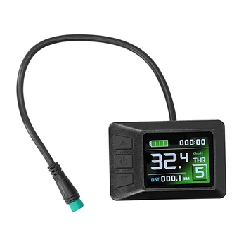 Цветной экран велосипедного инструмента Индикатор заряда батареи LCD7 Дисплей 24 В/36 В/48 В с водонепроницаемым подключением Изображение
