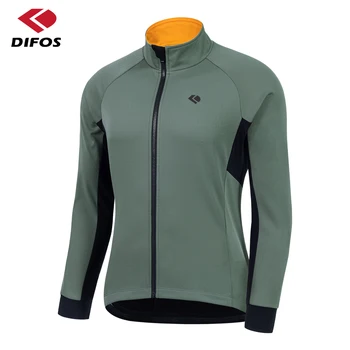 Мужские куртки DIFOS для велоспорта, зимние уличные горные велосипеды, сохраняющие тепло, Ветрозащитное дорожное велосипедное пальто, Дышащая комфортная одежда для верховой езды Изображение
