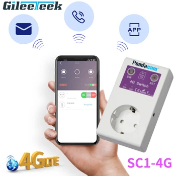 Умный Выключатель Питания EU Socket SC1-WLTE-4G Smart APP Телефон Пульт Дистанционного Управления Сигнализация Отключения Питания с Датчиком Температуры 16A Розетка Изображение