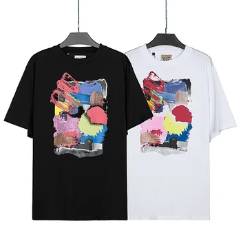 GALLERYS DEPT 2023 Свободная рубашка с круглым вырезом и коротким рукавом с буквенным принтом Оптом Свободные Футболки в уличном повседневном стиле Изображение