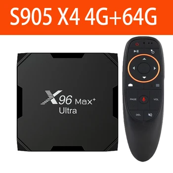 Новый S905X4 X96 Max Plus Ultra 8K TV Box Smart Android 11 4G 32GB Четырехъядерный Двойной Wifi AV1 BT 5G 4GB 64GB Медиаплеер Телеприставка Изображение