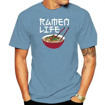 Топ, мужская футболка, толстовка с лапшой Рамэн, футболка для поклонников аниме Ramen Life для мужчин Изображение