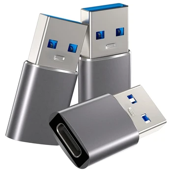 3 Шт. Адаптер USB-USB C 3.1 для Iphone Samsung Galaxy, Chromebook Google Pixel Изображение