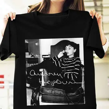 Новый Популярный Подарок Для телефона С Одри Хепберн Поклонникам Классической Рубашки L106 с длинными рукавами Изображение