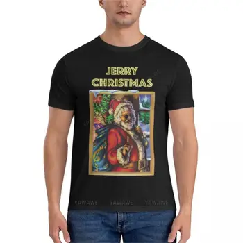 Рождественская футболка с изображением Санта-Клауса Джерри, однотонные футболки, мужская эстетическая одежда, футболка для мужчин, летняя футболка для мужчин Изображение