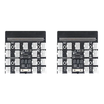 2X Breakout Board 17-портовый 6-контактный светодиодный дисплей Модуль питания Адаптер серверной карты для HP 1200 Вт 750 Вт блок питания GPU Miner для майнинга BTC Изображение