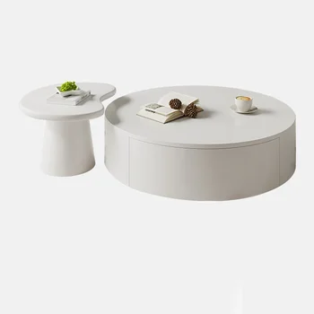 Роскошный дизайн, журнальный столик в скандинавском стиле для гостиной, Маленькие журнальные столики в скандинавском стиле, Современная Вспомогательная мебель для салона белого цвета Mesa Изображение