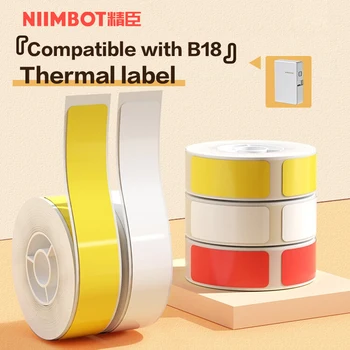 Рулоны Термоэтикеточной ПЭТ-Бумаги для Niimbot B18 Label Printer Maker Цвет Белый Прозрачный Кабельная Этикетка Рулоны Пэт-Бумаги Изображение