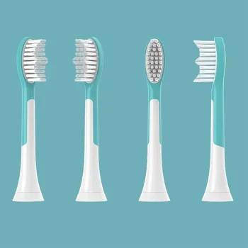 4 шт. сменных головок для зубных щеток Philips Kid HX6 Sonicare Electric Tooth DuPont Soft Brush Heads Smart Clean Подходящая головка Изображение