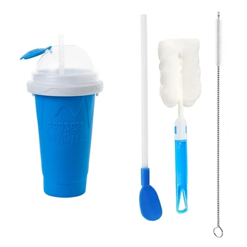 1 шт. Чашка для приготовления слякоти Freeze Magic Slushy Cup -это классные штучки для смузи с крышками и соломинками, Изображение
