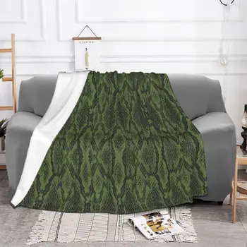 Одеяла с рисунком змеиной кожи, Фланелевый Принт, Дышащие Супер Мягкие Одеяла для кровати, Покрывала для диванов Изображение