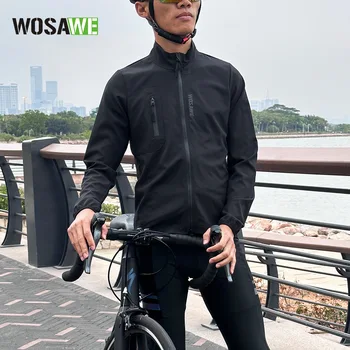 WOSAWE-Водонепроницаемая Велосипедная куртка для Мужчин, Светоотражающие Куртки Для Верховой езды, Горный Велосипед, Спортивный Плащ на открытом воздухе, Ветровка Изображение