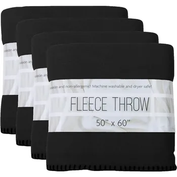 Объемные пледы 24 упаковки для свадебных сувениров Бездомные женщины, зимнее одеяло для мужчин разных цветов 160 ГСМ (черное) Shark Warm Изображение