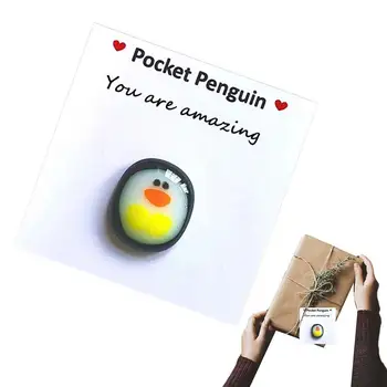 Новинка 2022 года, Маленький карманный Пингвин, Обнимающий Милого карманного Пингвина, обнимающий животное, украшение, Маленький Пингвин, подарки для влюбленных на День рождения Святого Валентина Изображение