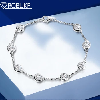 браслет из муассанита с пузырьками 4 мм для женщин 2,4 cttw Красочный бриллиант из муассанита S925 стерлингового серебра с 18-каратным покрытием Ювелирные браслеты Изображение