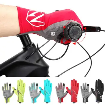 1 Пара велосипедных перчаток с тонким сенсорным экраном, светоотражающими, впитывающими пот, для занятий спортом на открытом воздухе Изображение