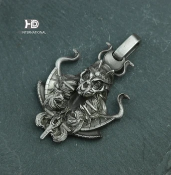 серебряное лезвие 925 пробы змеиный кулон змеиное ожерелье латунное ожерелье унисекс Изображение