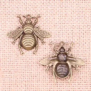 24шт Подвески Hornet Honey Bee 40x38 мм Антикварные Подвески, Старинные Бронзовые Ювелирные Изделия, Сделай Сам Для Браслета Ожерелья Изображение