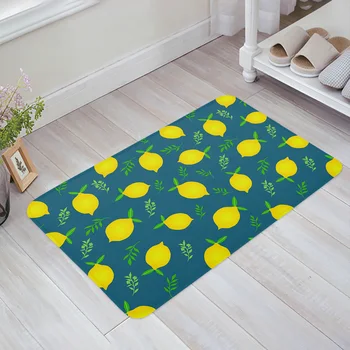 Летний фруктово-лимонный коврик для входной двери, ванной, прихожей, Нескользящие коврики, домашний декор, кухонные коврики Изображение