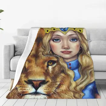 Покрывало для девочки-Льва, покрывало на кровать, мягкое одеяло для гостиной, диван-кровать Изображение